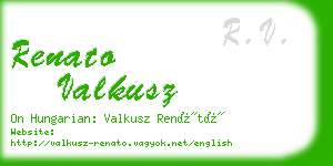 renato valkusz business card